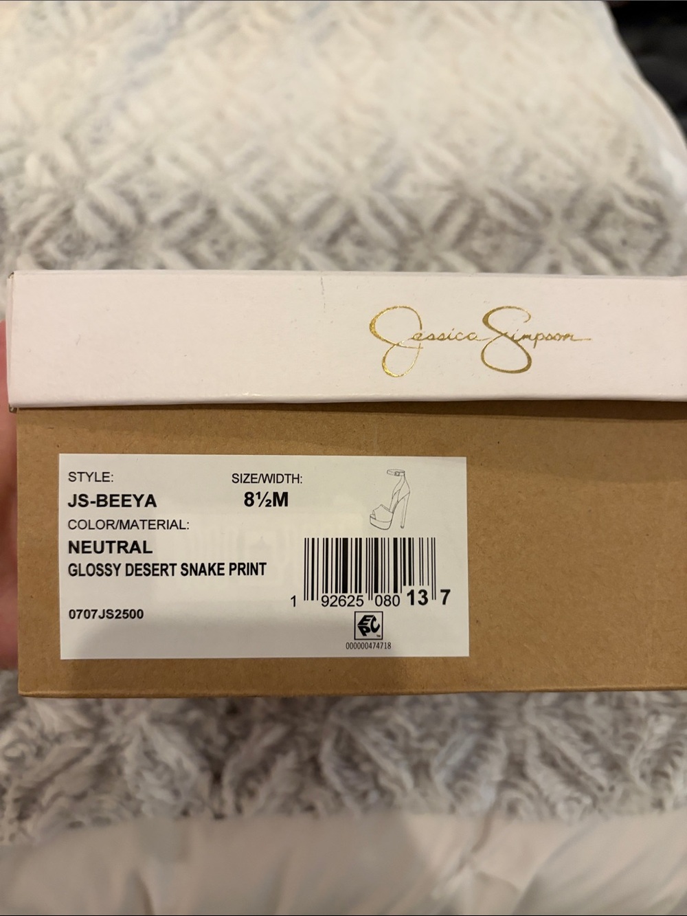 Jessica Simpson Neutral Glossy Desert Snake Print Pumps
